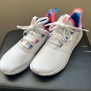 Addidas Cloudform 2.0 white acid red athletic shoe